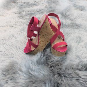 Boston Proper "Joanne" Cork Wedge Platform Sandals